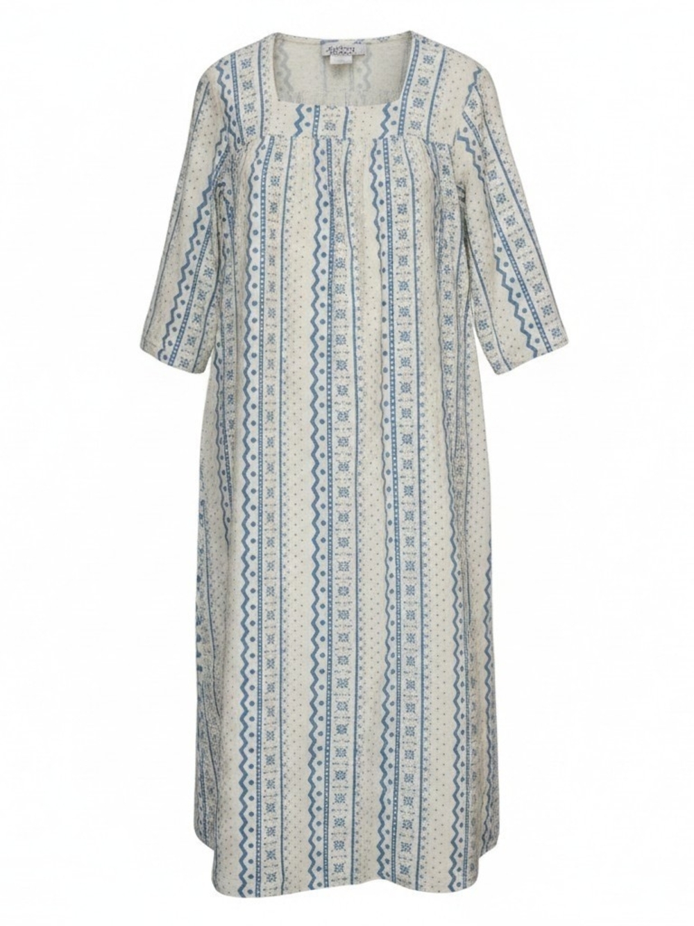 Vintage Cream and Light Blue Cotton Top by Anthony Richards